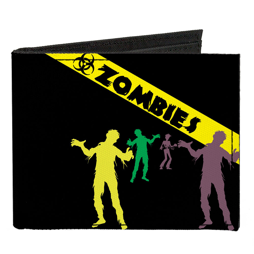 Canvas Bi-Fold Wallet - Zombies Biohazard Black Yellow Green