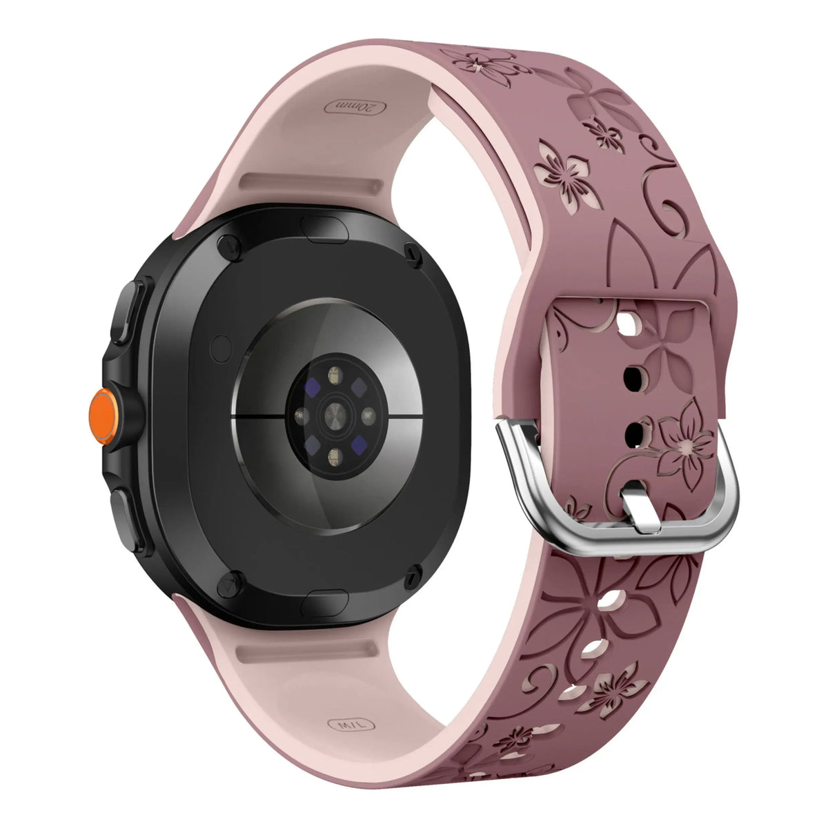 Samsung Galaxy Watch 7, 6, 5, 4 & FE 20mm Floral Silicone Band