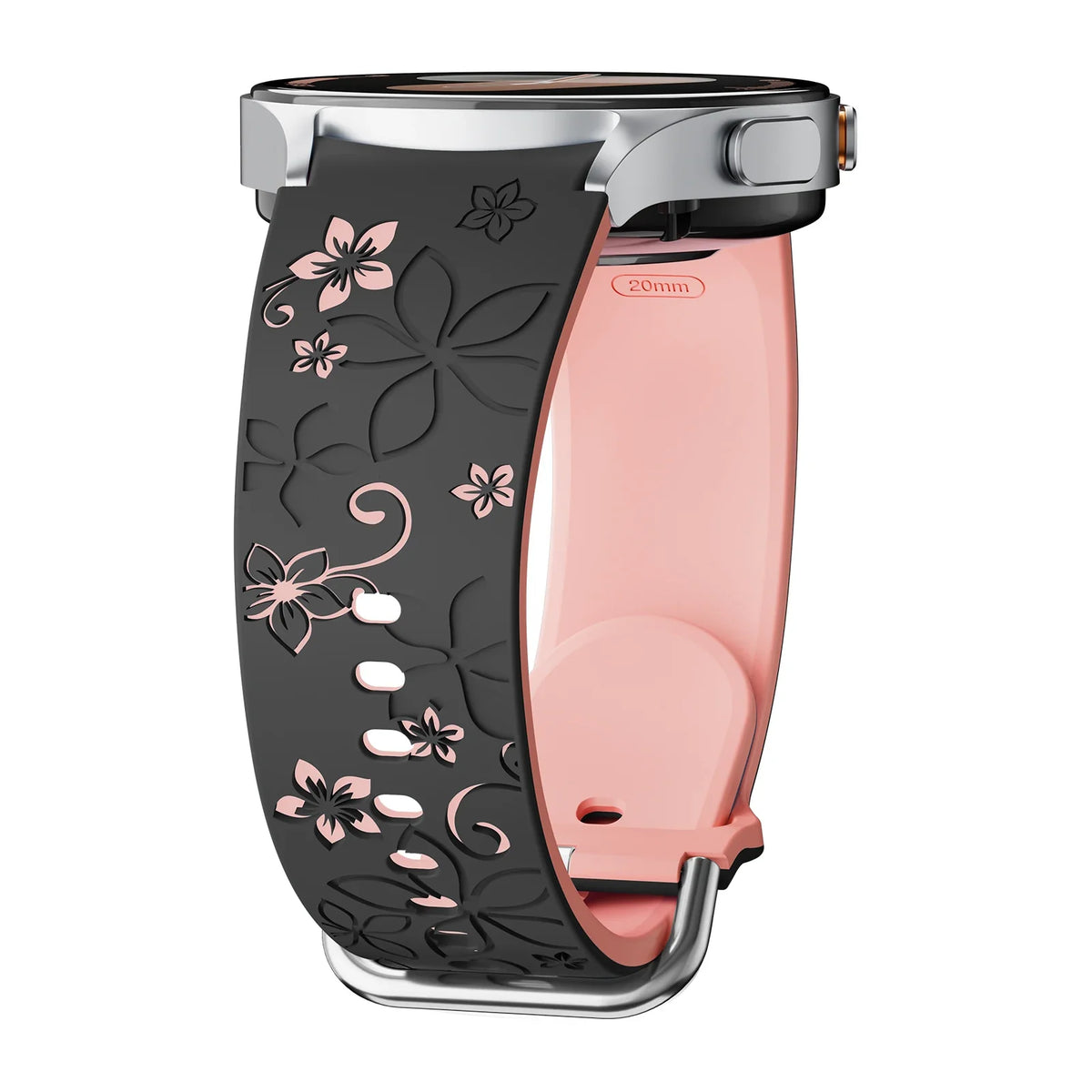 Samsung Galaxy Watch 7, 6, 5, 4 & FE 20mm Floral Silicone Band