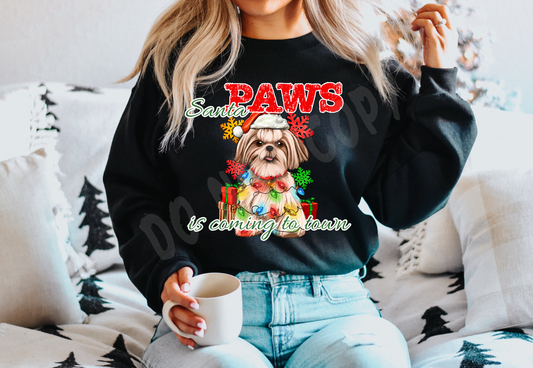 SANTA PAWS 19-Shih Tzu- CREWNECK SWEATSHIRT