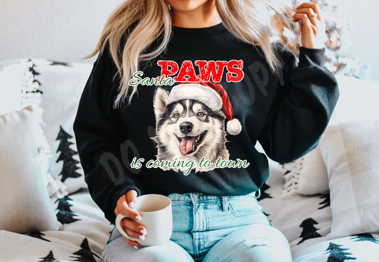 SANTA PAWS 24-HUSKY- CREWNECK SWEATSHIRT