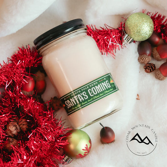 Santa's Coming Mason Jar Soy Candle - Winter Scents