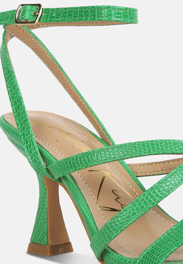 Serling Croc Spool Heel Sandals