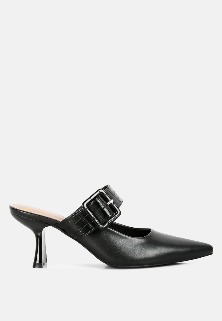 Shine Star Slim Block Heel Mules