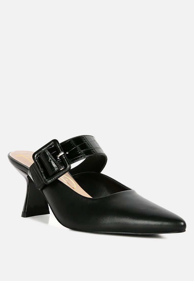 Shine Star Slim Block Heel Mules