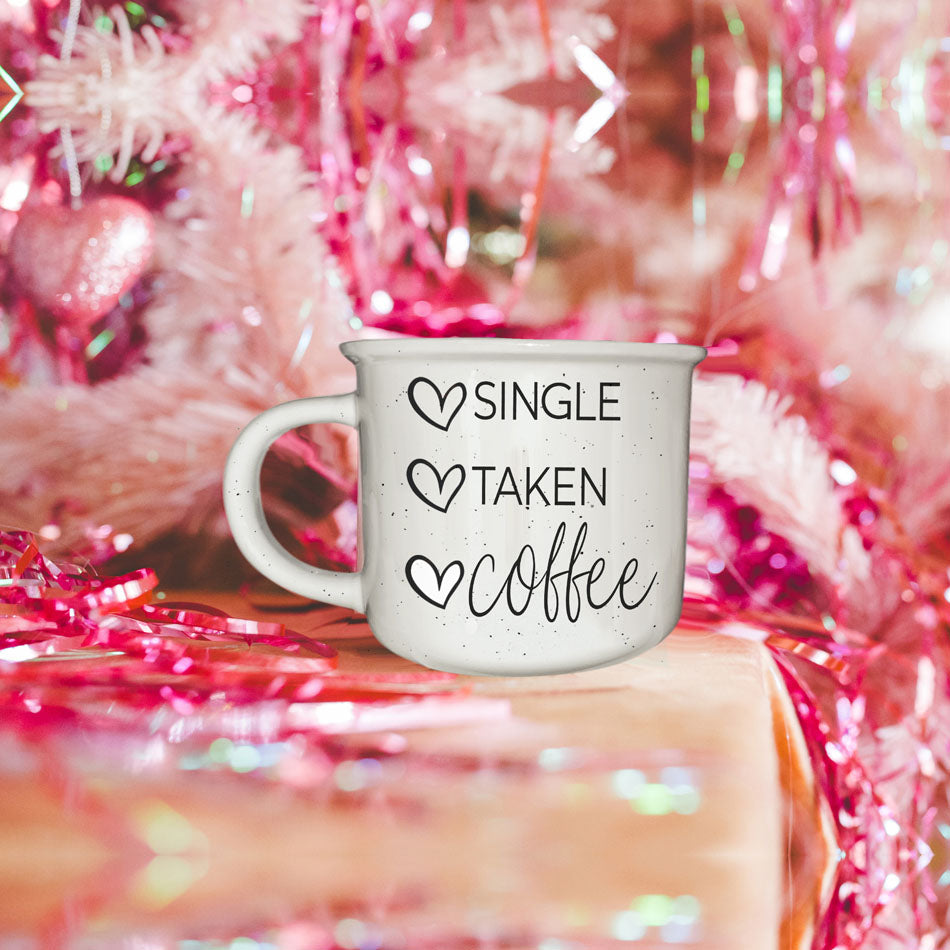 Single Taken Coffee Ceramic Mug 14.5oz Funny Relationship Status Gift