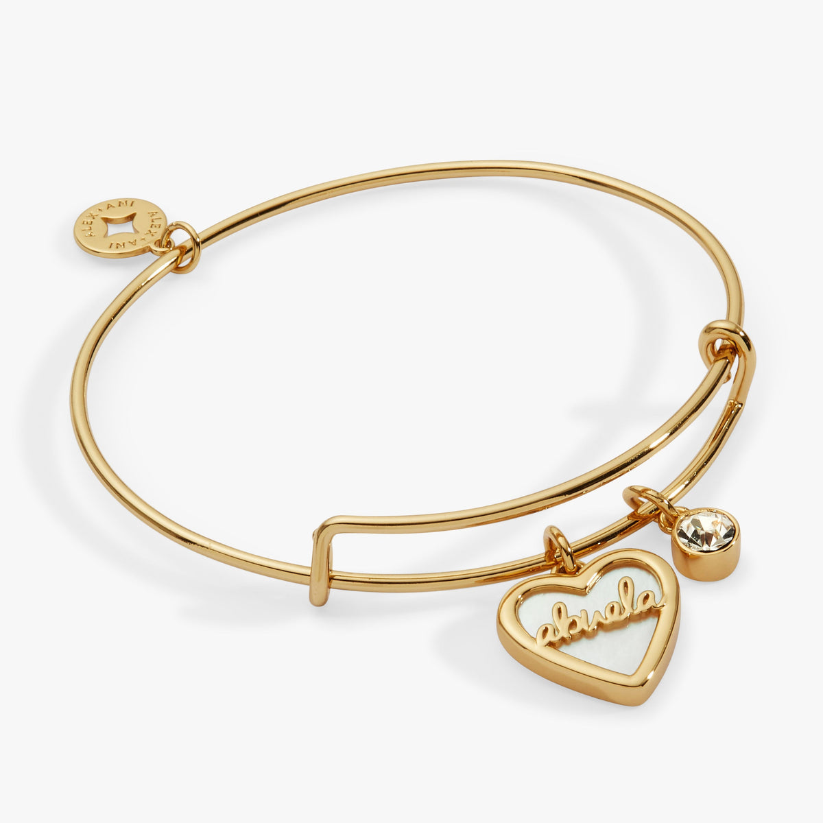 Abuela Mother of Pearl Heart Charm Bangle