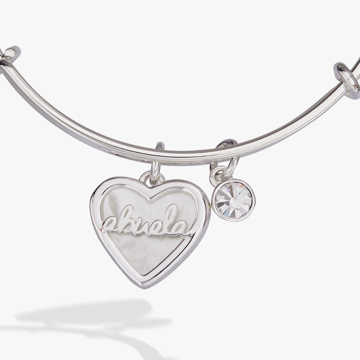 Abuela Mother of Pearl Heart Charm Bangle