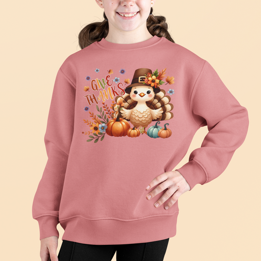 Give Thanks Turkey Youth & Toddler Sweatshirt