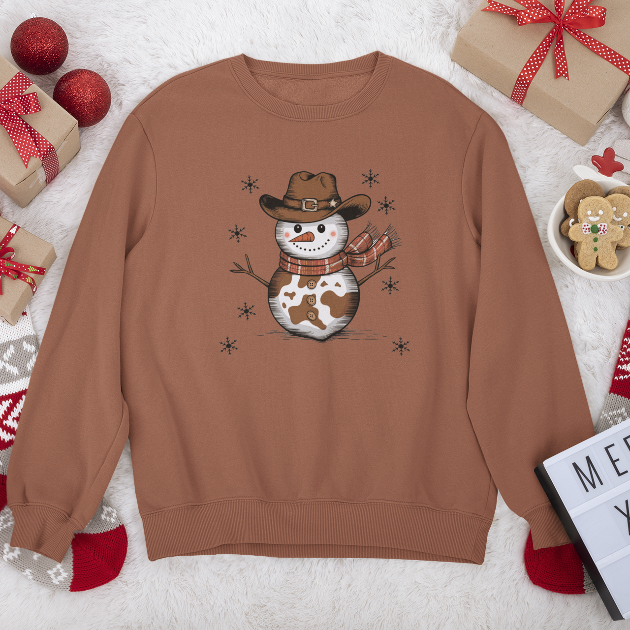 Howdy Frosty Graphic Crewneck Sweatshirt