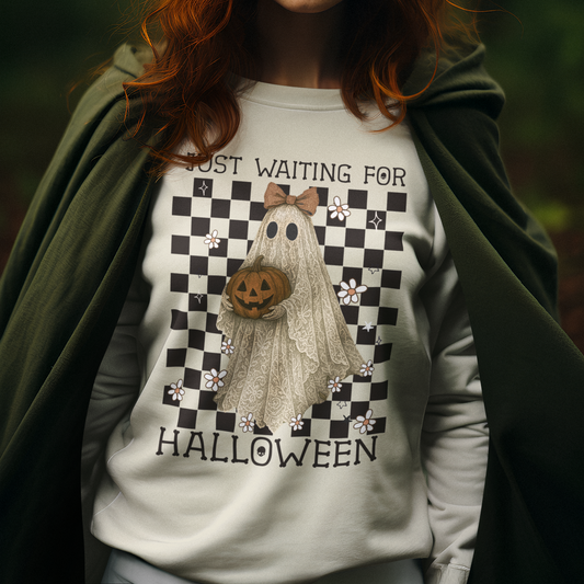 Just Waiting for Halloween Graphic Sweatshirt