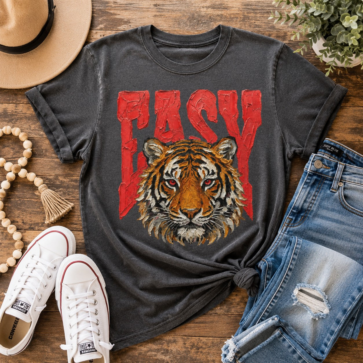 Painted Easy Tiger Adult Graphic Tee