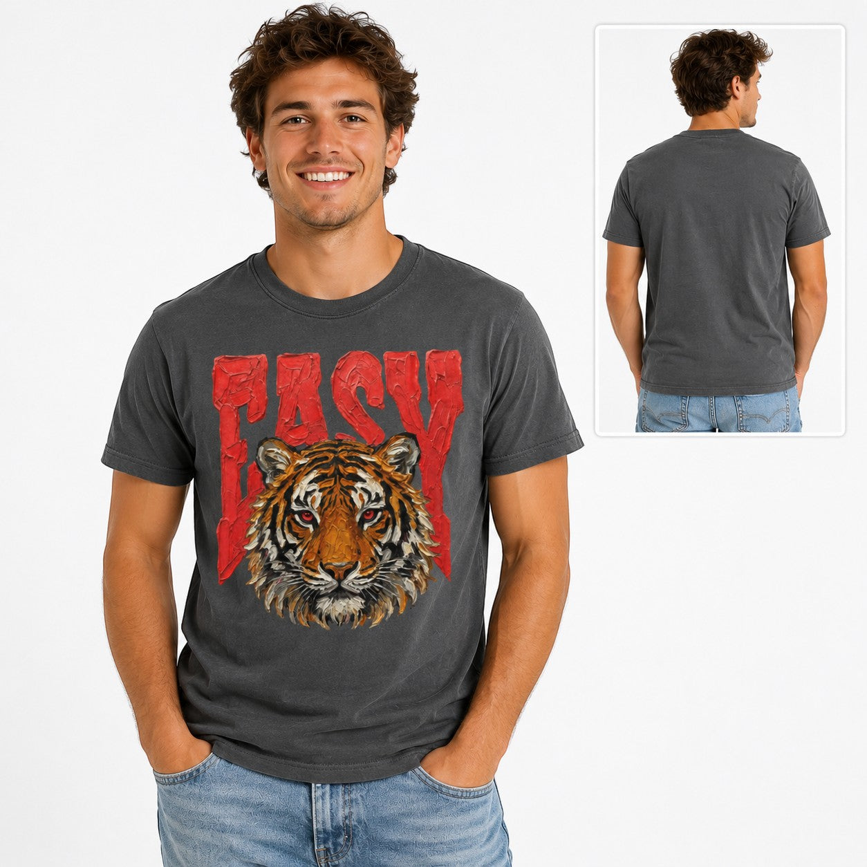 Painted Easy Tiger Adult Graphic Tee