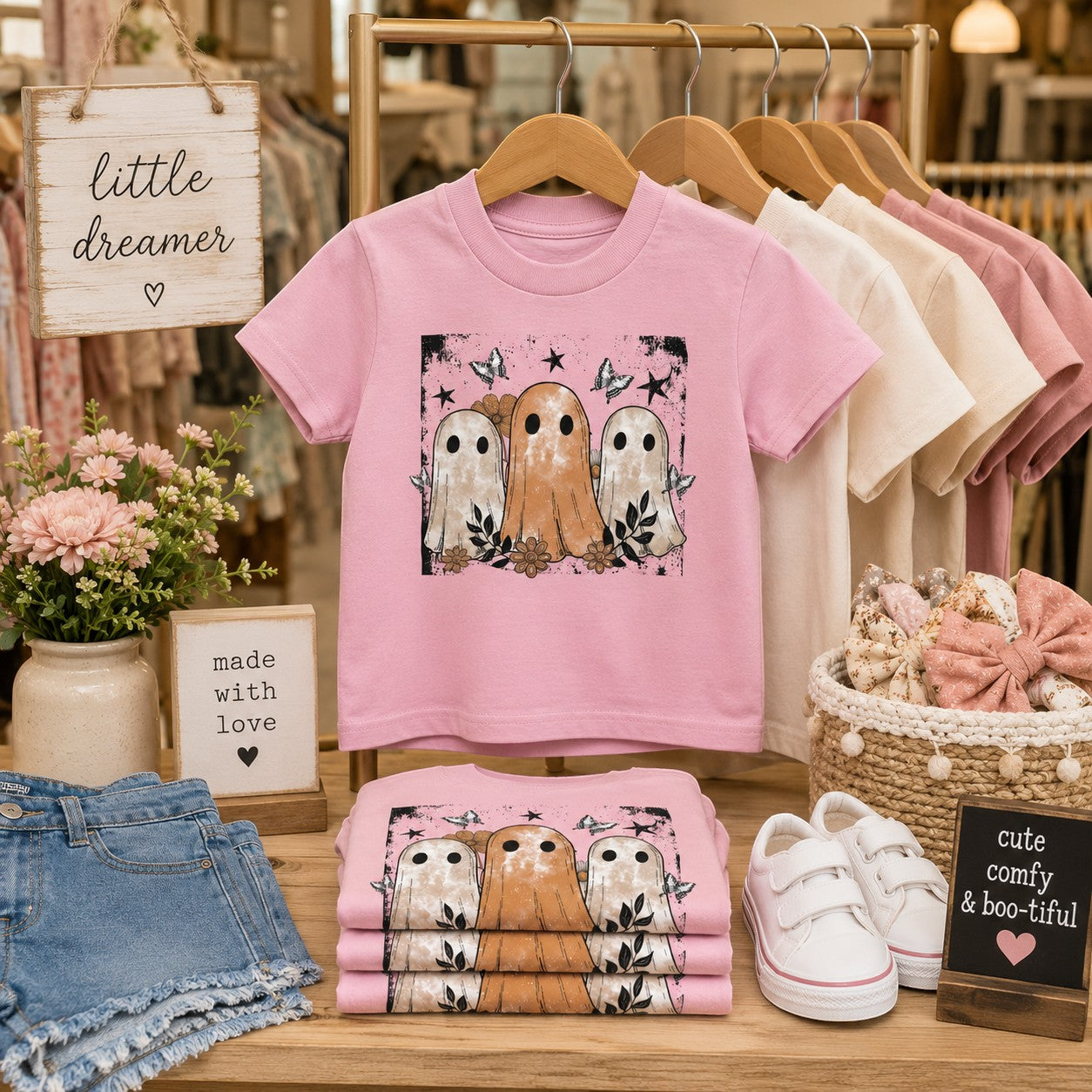 Ghost Friends Halloween  Youth and Toddler Graphic Tee