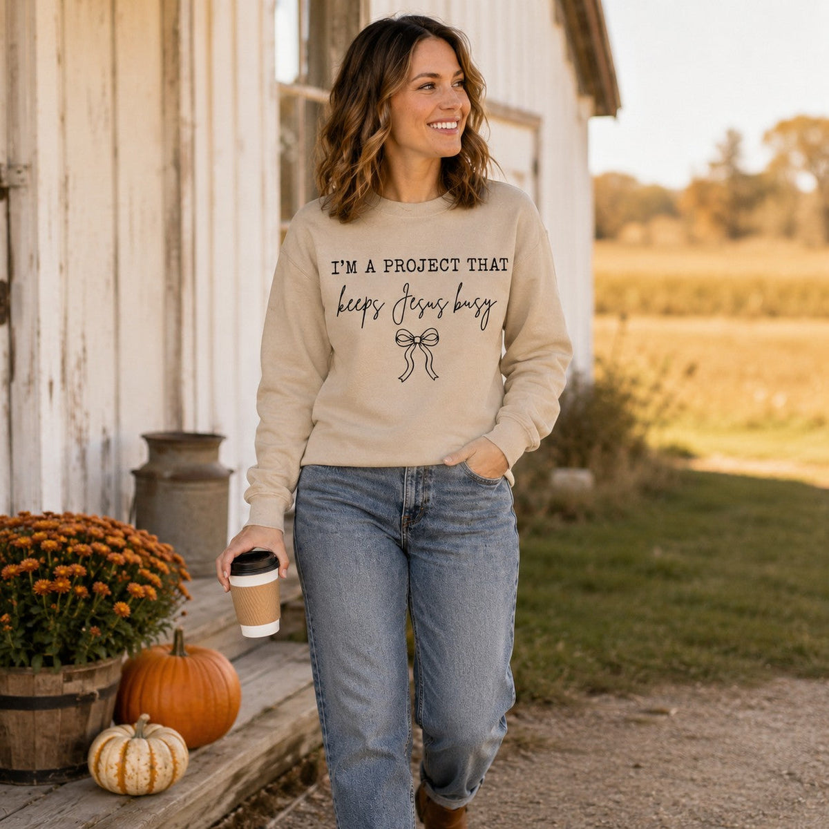 Keeps Jesus Busy Graphic Sweatshirt