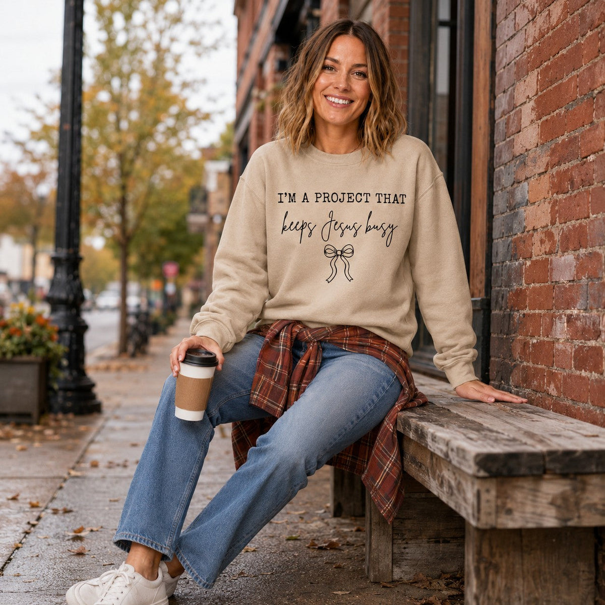 Keeps Jesus Busy Graphic Sweatshirt