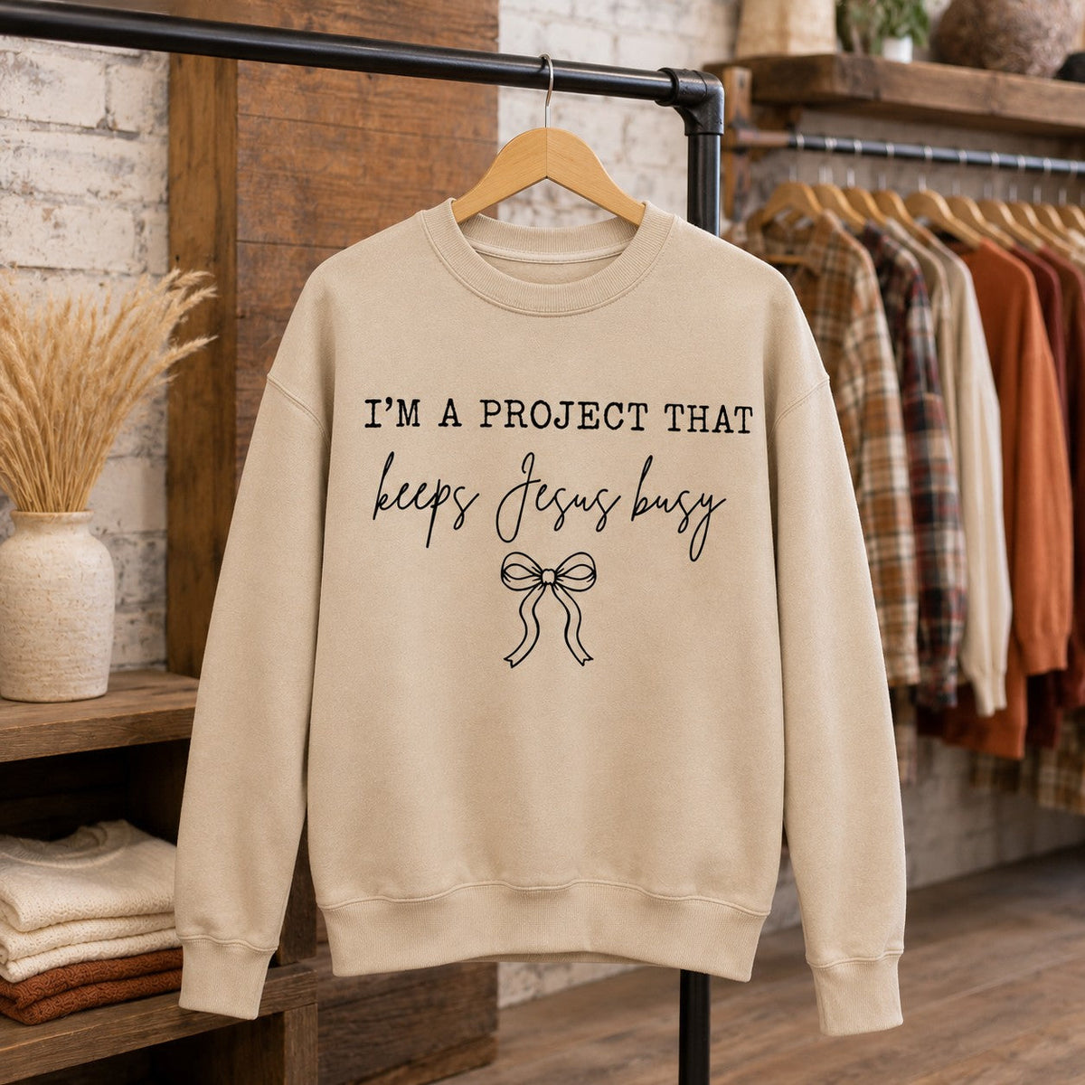 Keeps Jesus Busy Graphic Sweatshirt
