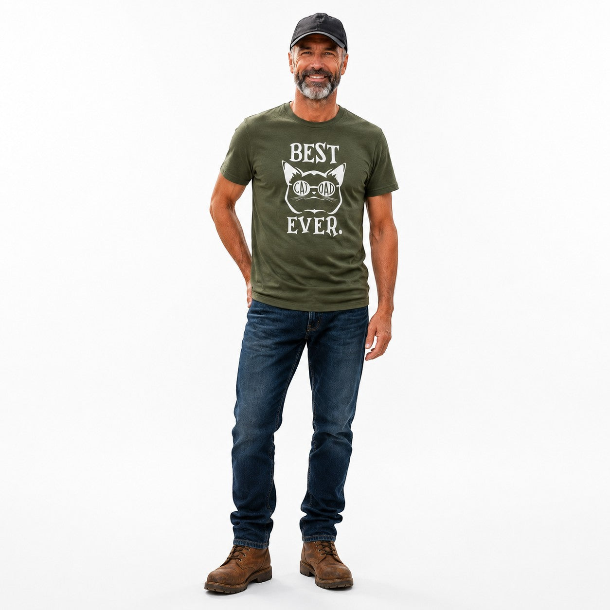 Best Cat Ded Ever Adult Graphic Tee
