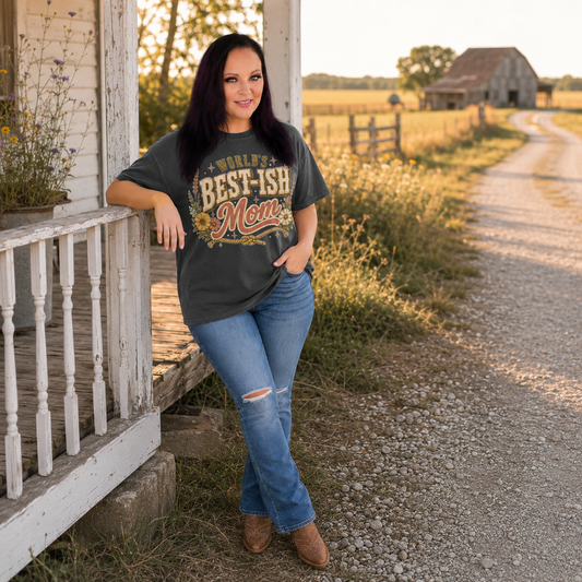 Worlds Best-Ish Mom Adult Graphic Tee