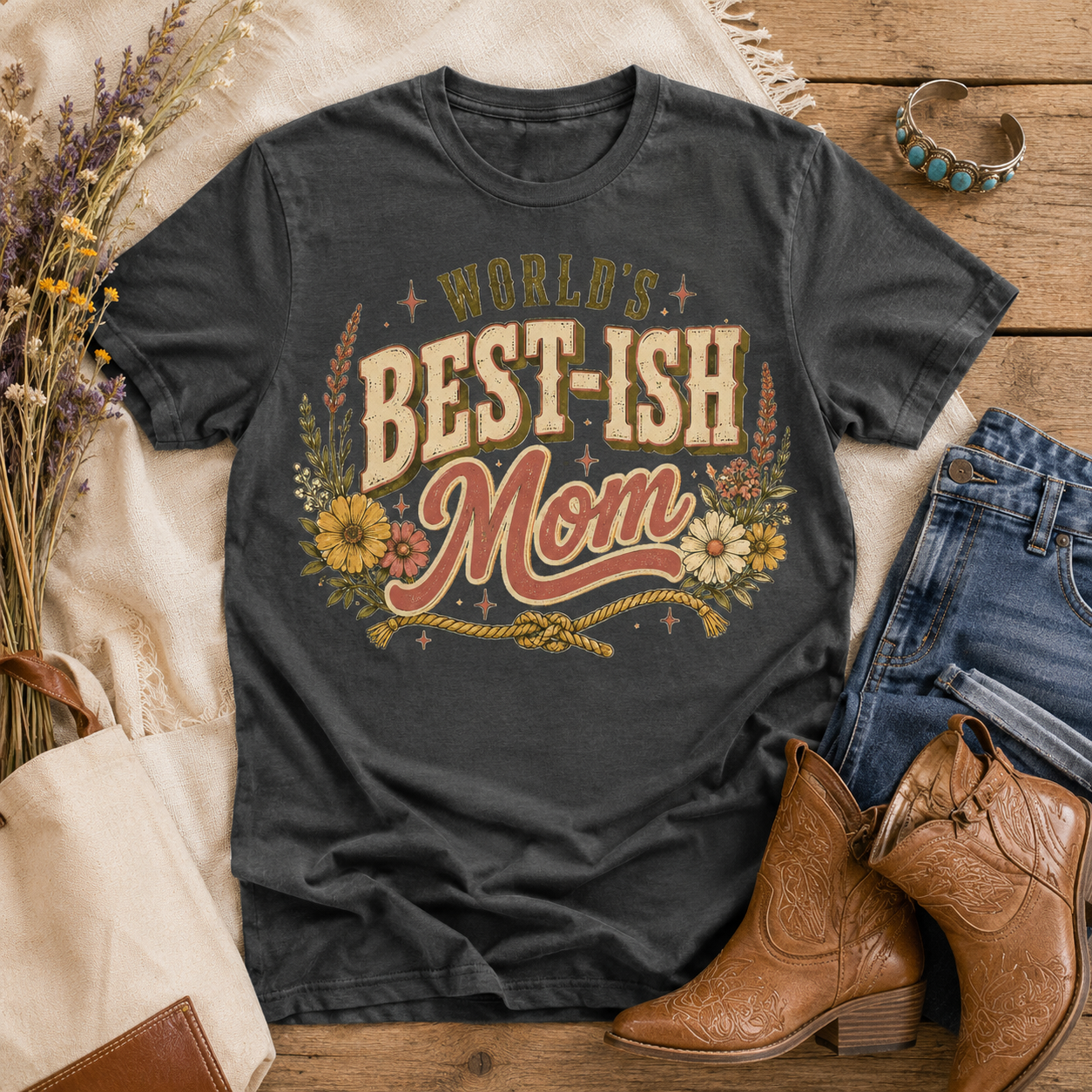 Worlds Best-Ish Mom Adult Graphic Tee