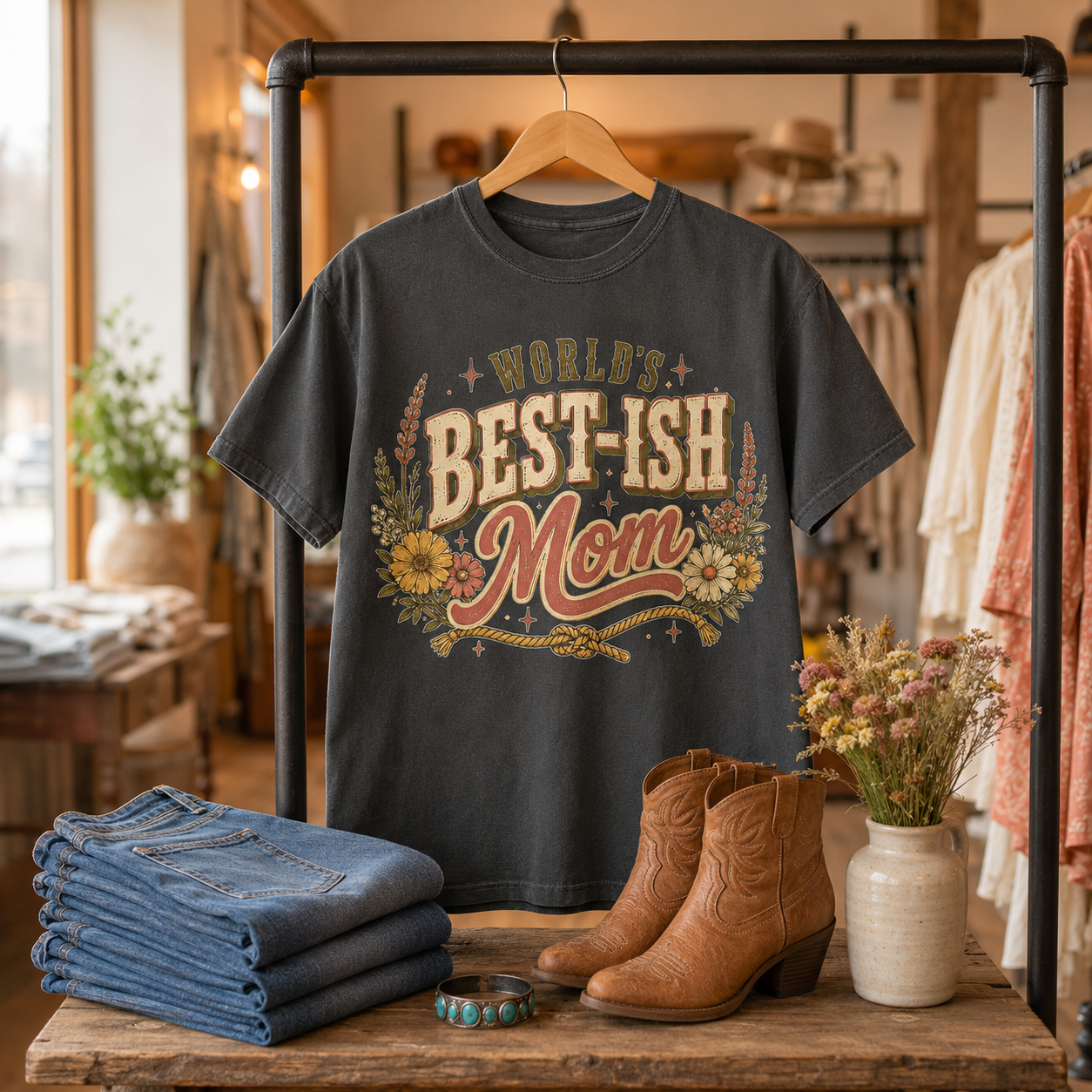 Worlds Best-Ish Mom Adult Graphic Tee