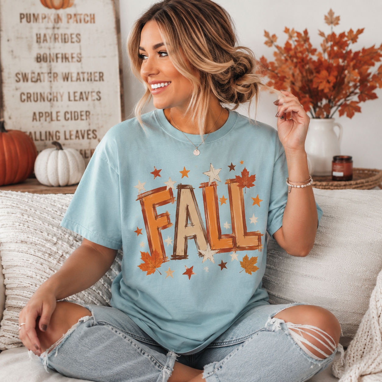 Fall Watercolor Adult Graphic Tee