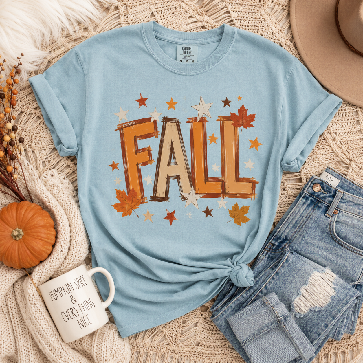 Fall Watercolor Adult Graphic Tee