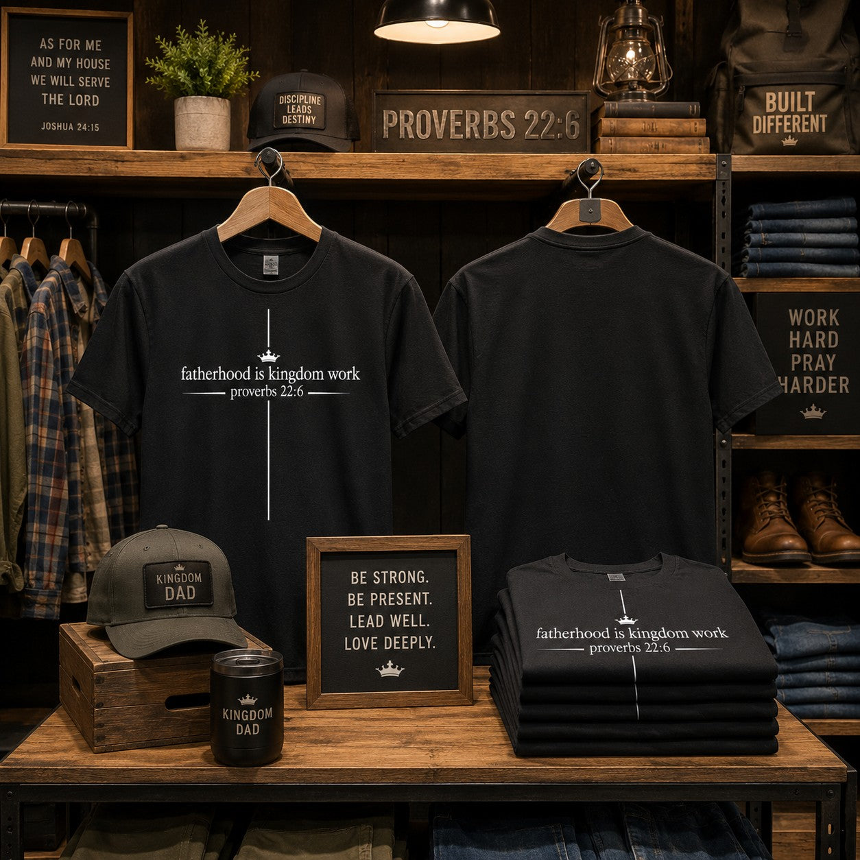 Fatherhood Is Kingdom Work Adult Graphic Tee