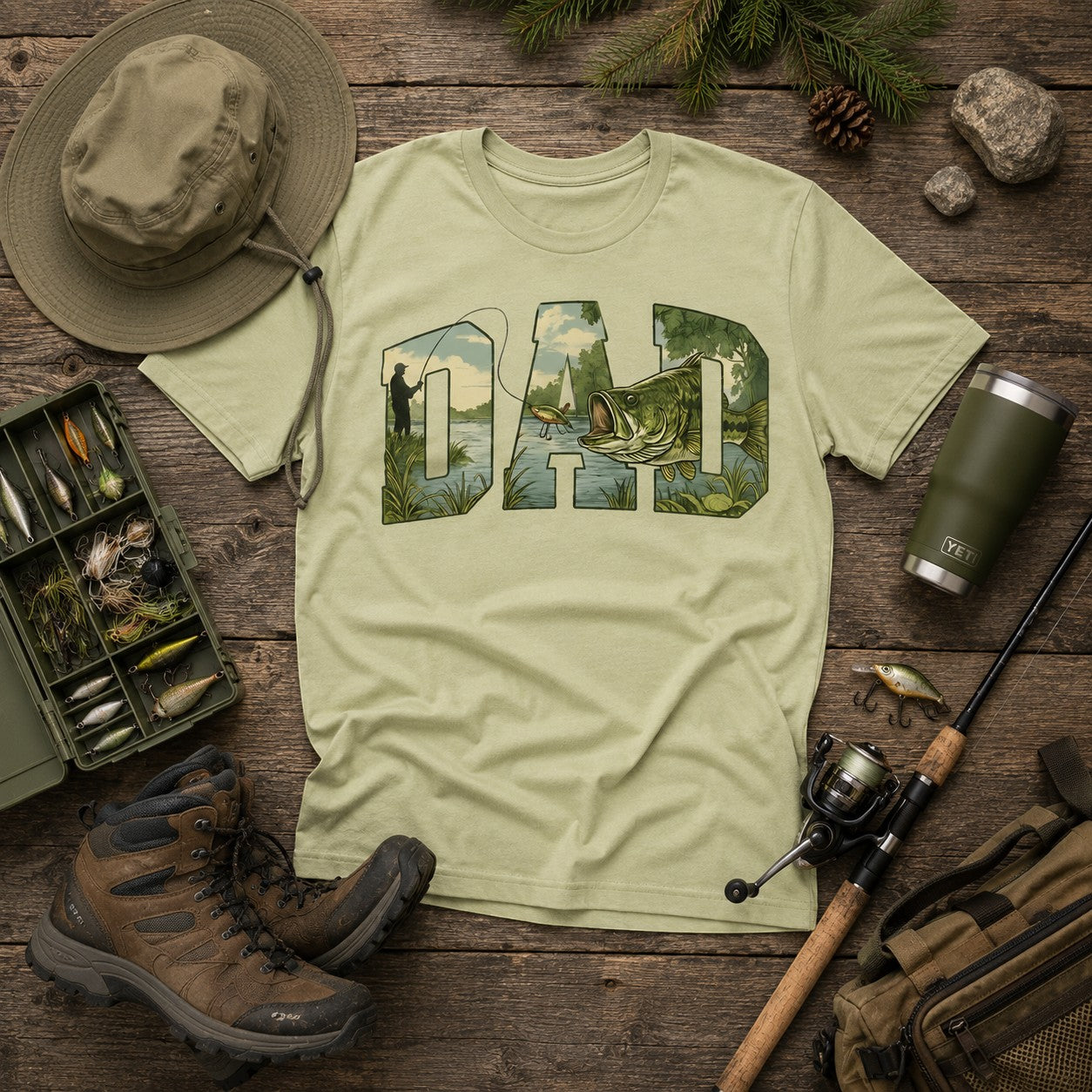 Fishing Dad Adult Graphic Tee