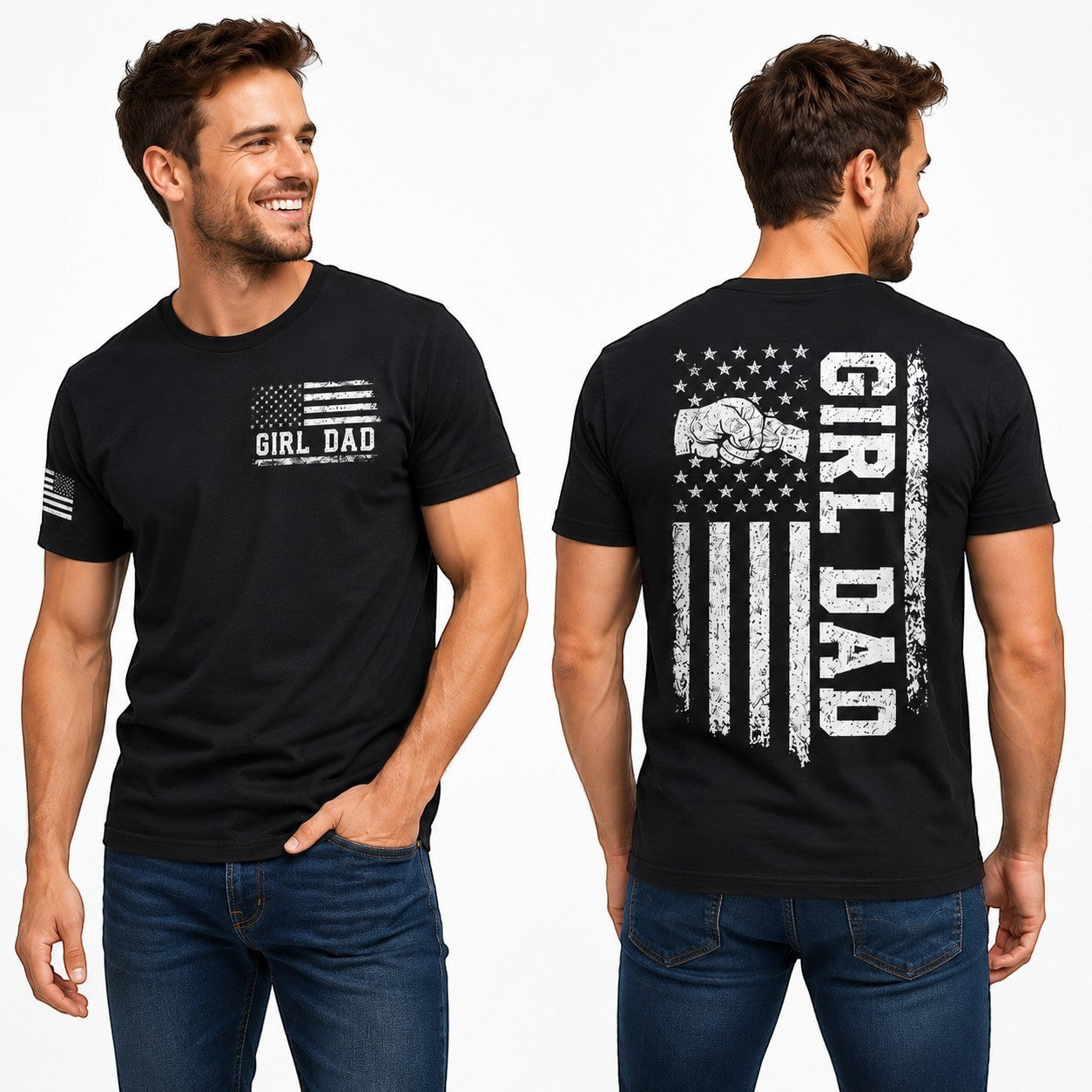 Girl Dad Adult Graphic Tee