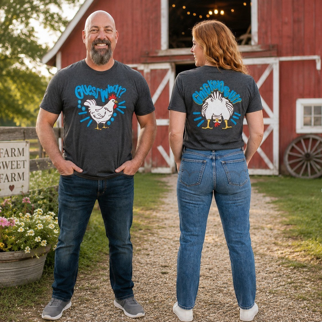 Guess What Chicken Butt Adult Graphic Tee