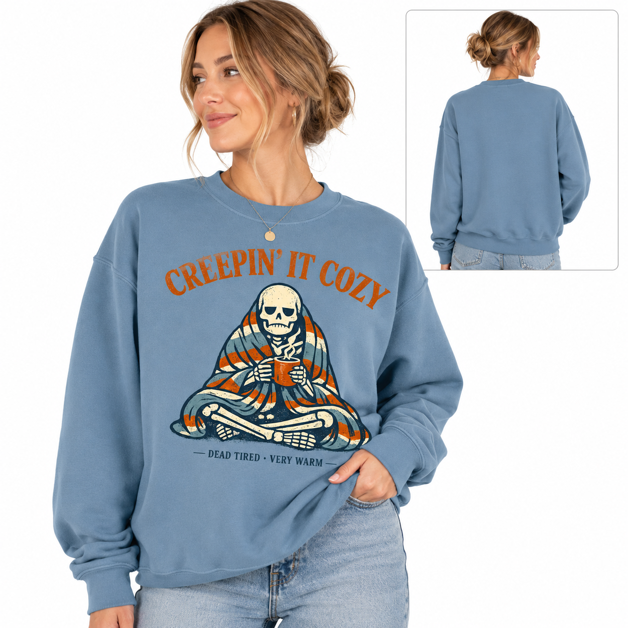 Creepin It Cozy Fall/Halloween Graphic Sweatshirt