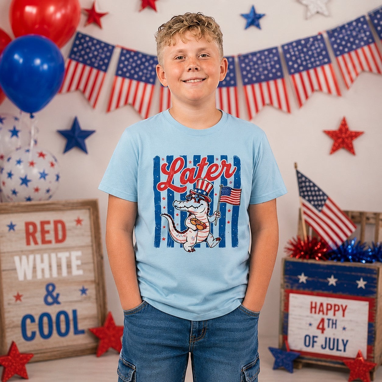 Later Gator Patriotic USA Youth and Toddler Graphic Tee