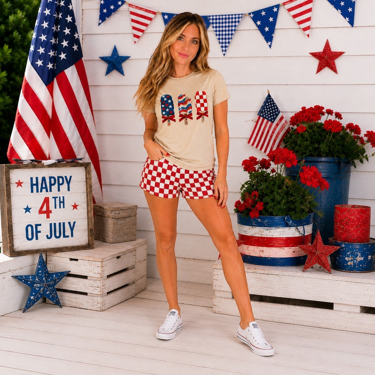 Patriotic Popsicle Adult Graphic Tee