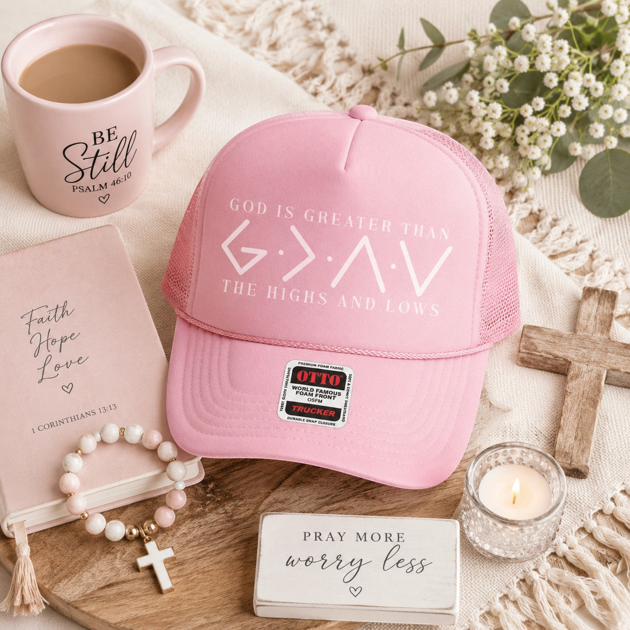 God Is Greater Than The Highs And Lows Trucker Hat