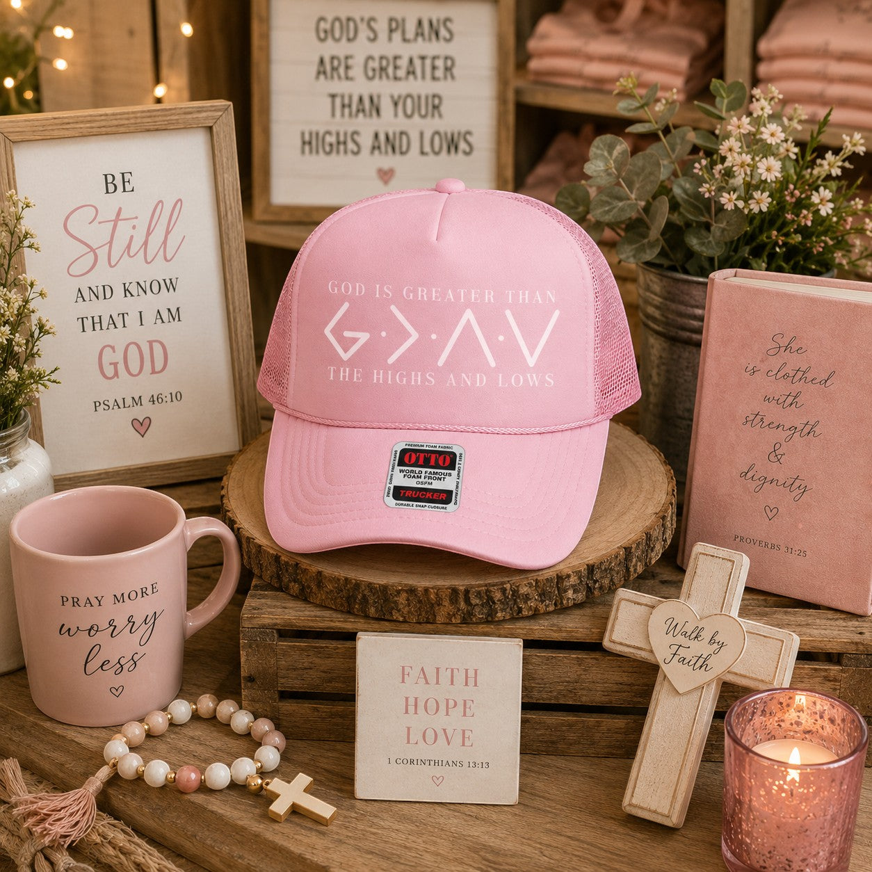 God Is Greater Than The Highs And Lows Trucker Hat