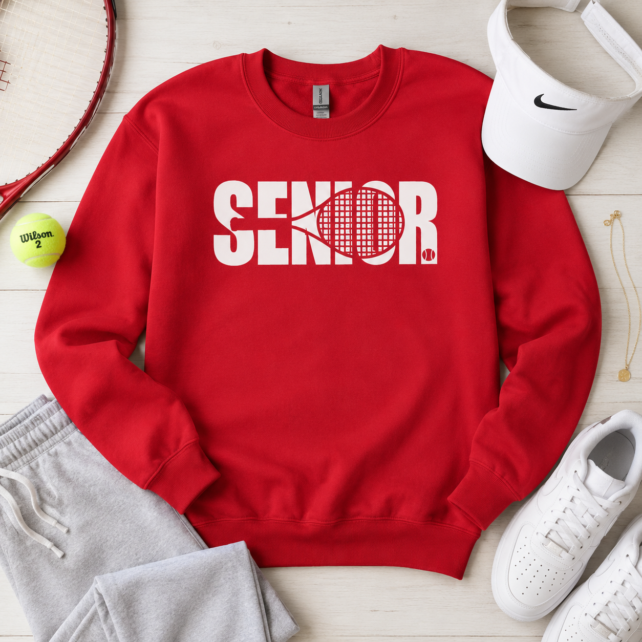 Tennis Senior Graphic Sweatshirt