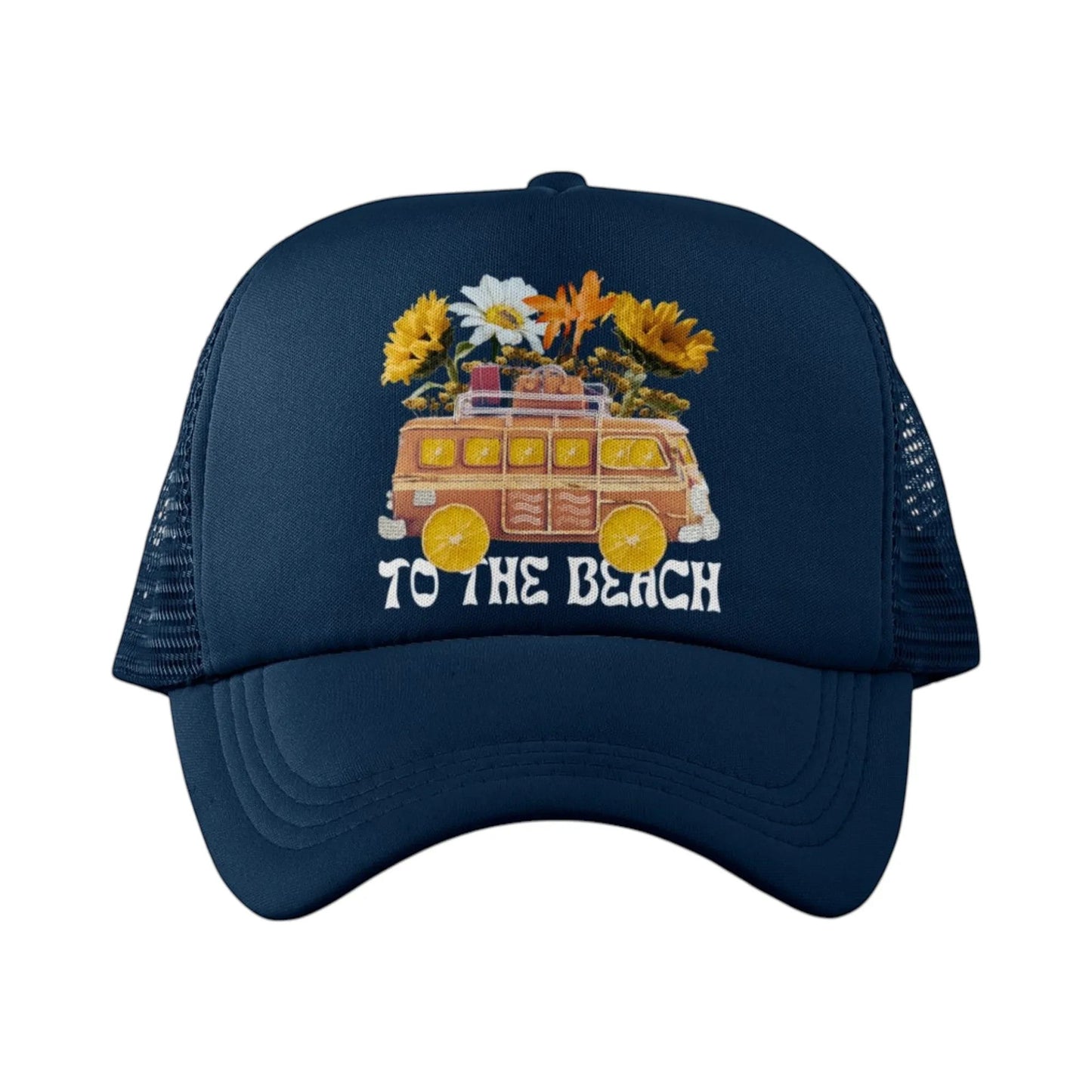 Retro Van With Flowers Trucker Hat