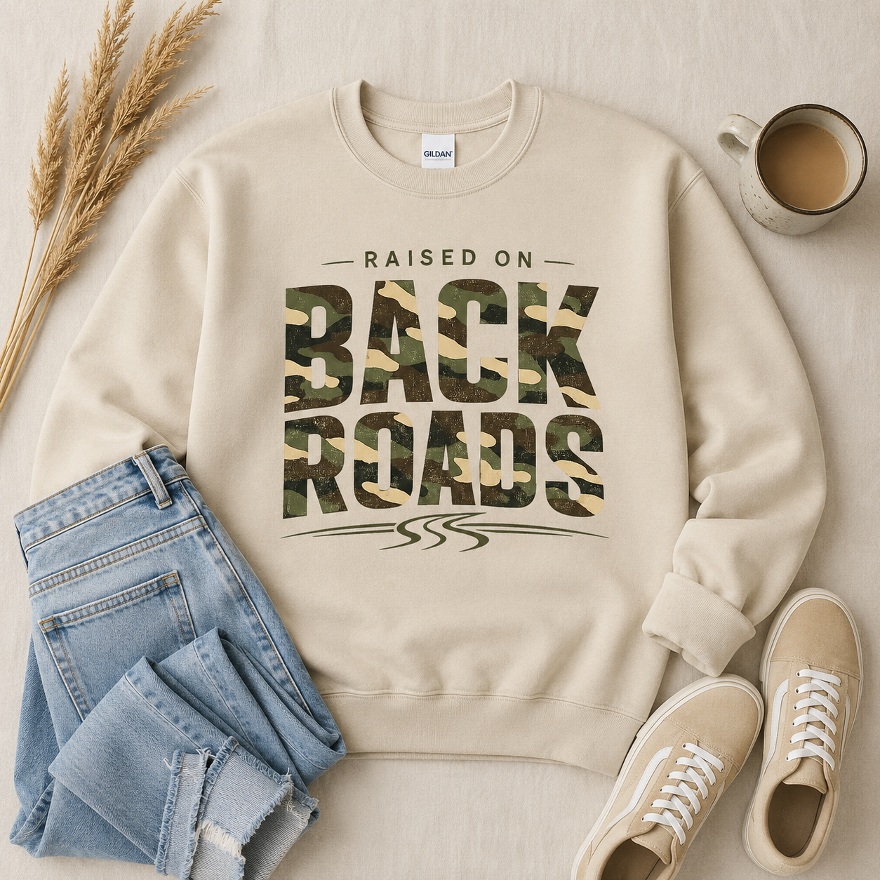 Raised On Back Roads Graphic Sweatshirt