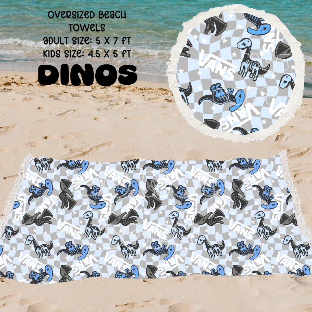 Dinos-OVERSIZED BEACH TOWEL 6-PREORDER CLOSING 3/20
