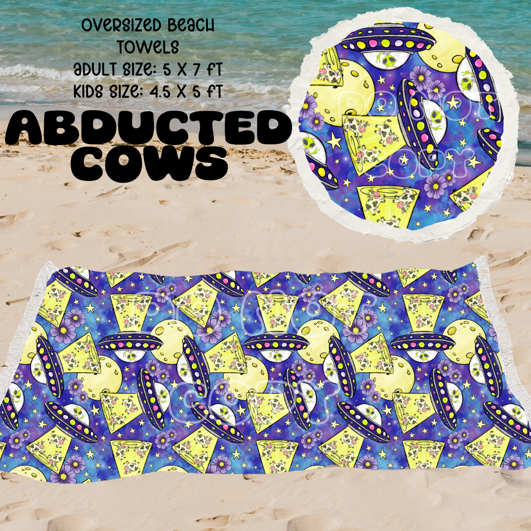 Abducted Cows -OVERSIZED BEACH TOWEL 6-PREORDER CLOSING 3/20