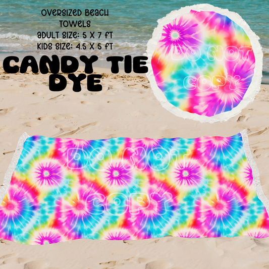 Candy Tie Dye -OVERSIZED BEACH TOWEL 6-PREORDER CLOSING 3/20