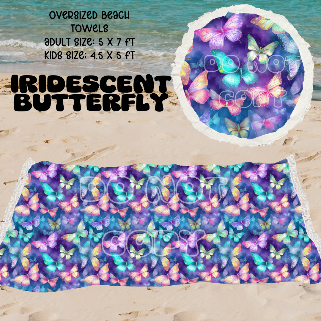 Iridescent Butterfly-OVERSIZED BEACH TOWEL 6-PREORDER CLOSING 3/20