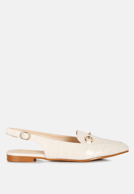 Trempe Croc Slingback Flat Sandals