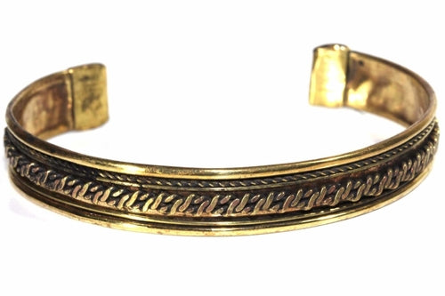 Tribal Cuff Bangle Boho Brass Adjustable Ethnic Bracelet