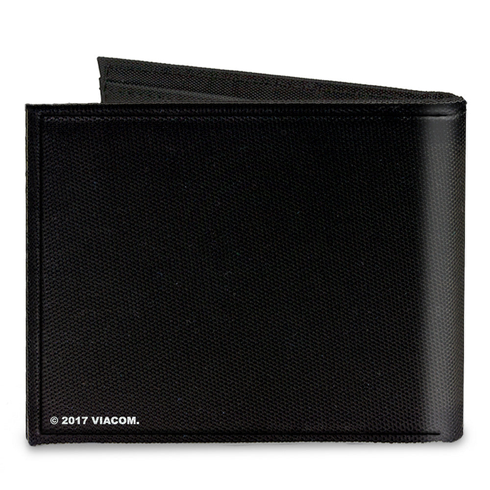 Canvas Bi-Fold Wallet - Leonardo Crossed Katana Dark Pose Black Grays