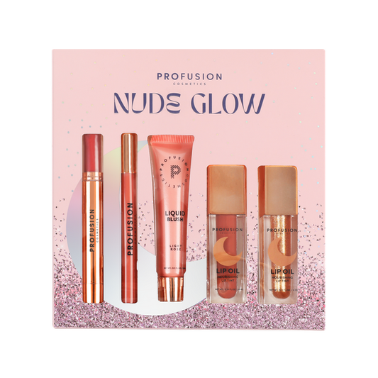 Nude Glow 5 PC Lip & Blush Set
