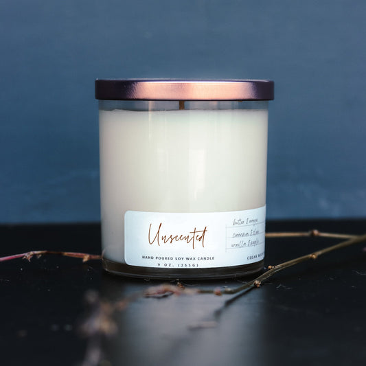 Unscented - 9 oz Whiskey Glass Candle