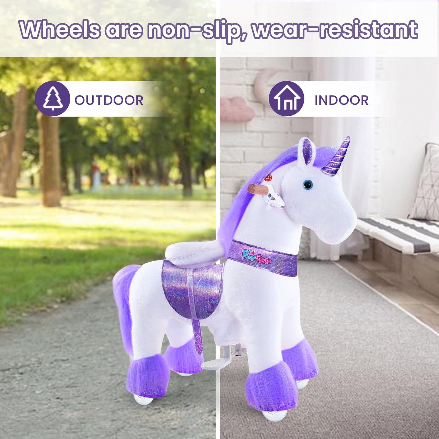 Model U Ride-On Plush Unicorn Age 4-7 Purple