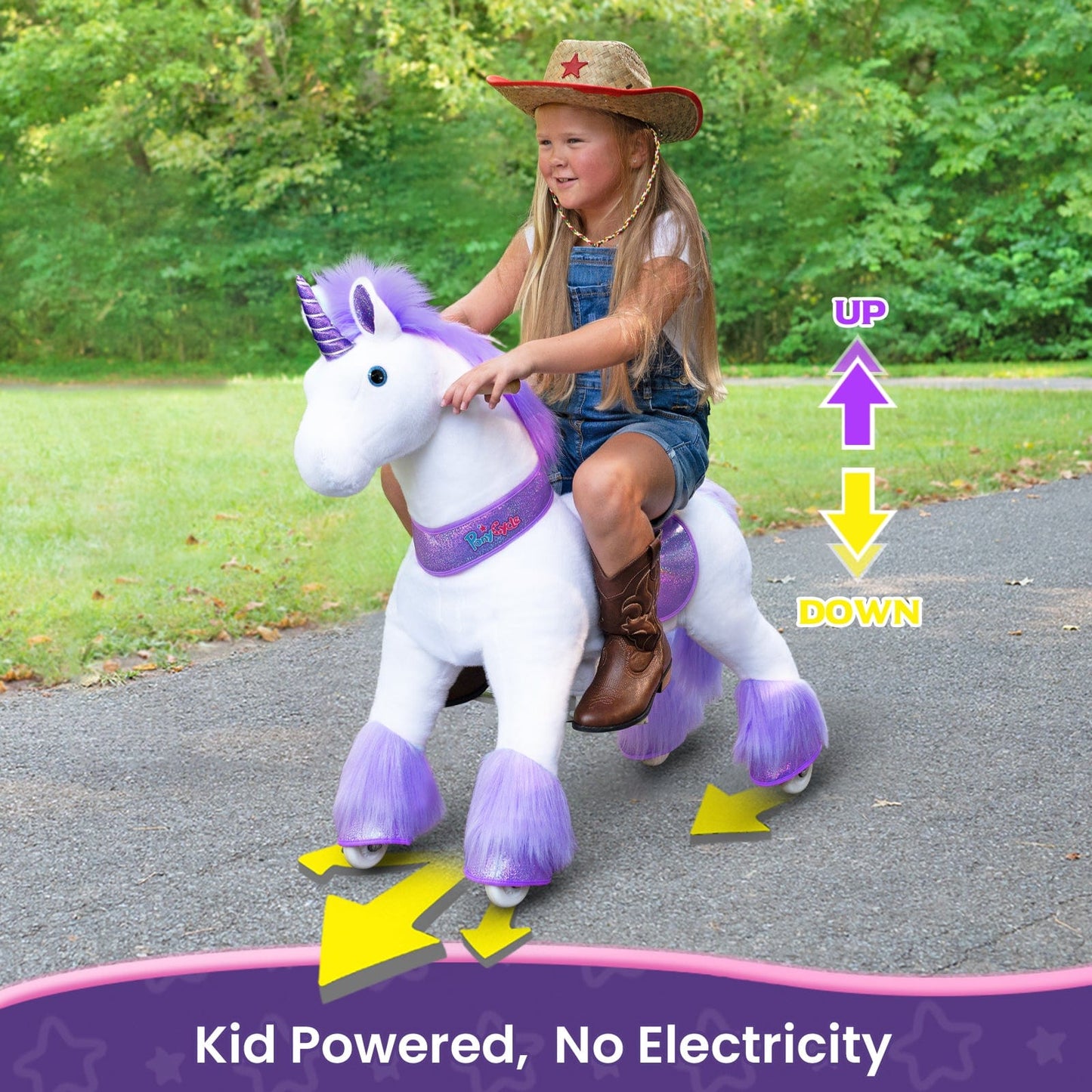 Model U Ride-On Plush Unicorn Age 4-7 Purple